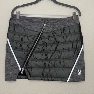 Spyder Quilted Mini Skirt Gray Women’s Size 6 Insulated Full Diagonal Zipper Ski